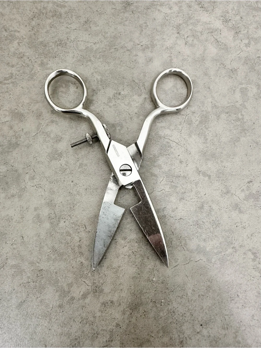 Vintage Silver Stainless Steel Buttonhole Scissors Highly Specialized Rollinger